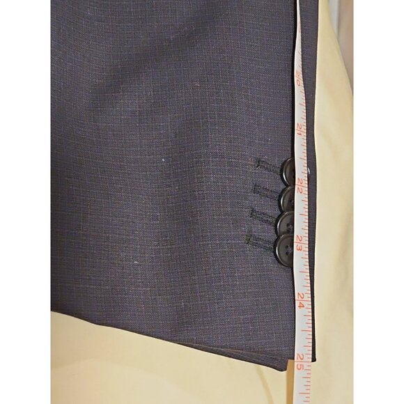 Pal Zileri Men's 2-pc Wool Suit MADE IN ITALY 35R Gray Black Check Sleek Preppy - Picture 12 of 16